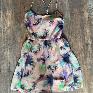 Pink Watercolor Palm Tree Dress
